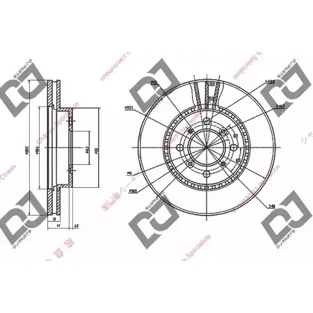 Тормозной диск DJ PARTS 3434109 PPNXE2B W1 MH5 BD1680 изображение 0