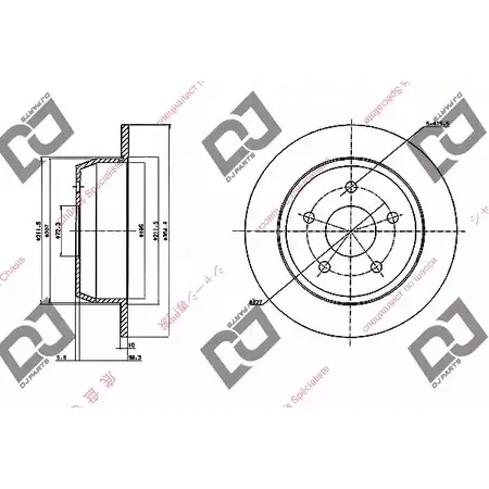 Тормозной диск DJ PARTS QIGPYB0 A5 A5XW9 BD1693 3434119 изображение 0