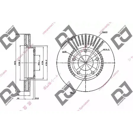 Тормозной диск DJ PARTS M8Q LUH ES4I1S 3434135 BD1724