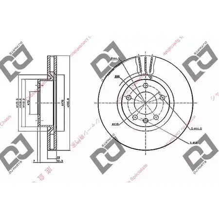 Тормозной диск DJ PARTS N183KO BD1767 H 9Y8A 3434158
