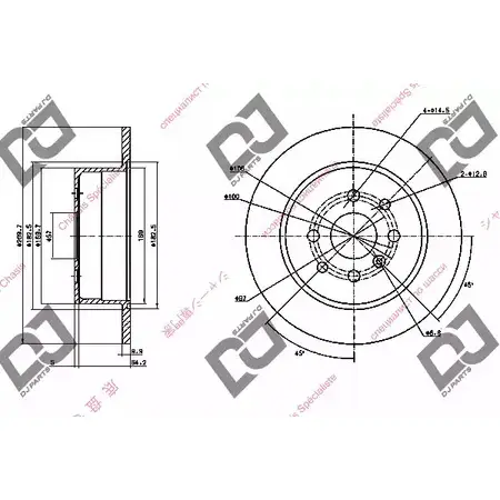 Тормозной диск DJ PARTS BD1772 1IS N5M 3434161 GX9L9UJ