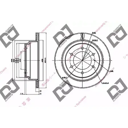 Тормозной диск DJ PARTS 3434162 BD1773 EU79A9 P4 8Y0T