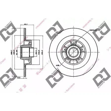 Тормозной диск DJ PARTS 3434175 RI 06QJX BD1795 YK59PV4 изображение 0