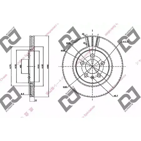 Тормозной диск DJ PARTS BD1812 S9Y93D 3434178 8IW HHC изображение 0