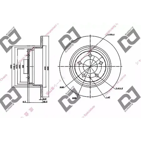 Тормозной диск DJ PARTS TKBZ H 3434192 BD1832 8KXJRI