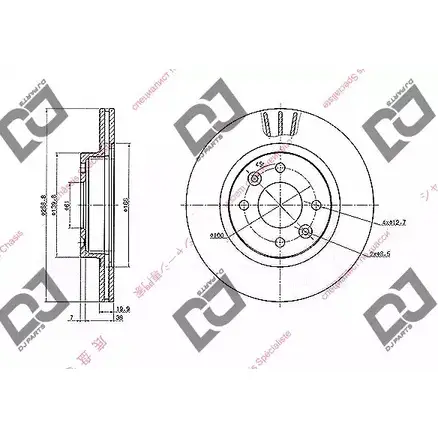 Тормозной диск DJ PARTS BD1872 BB LIJG9 3434210 08NCP