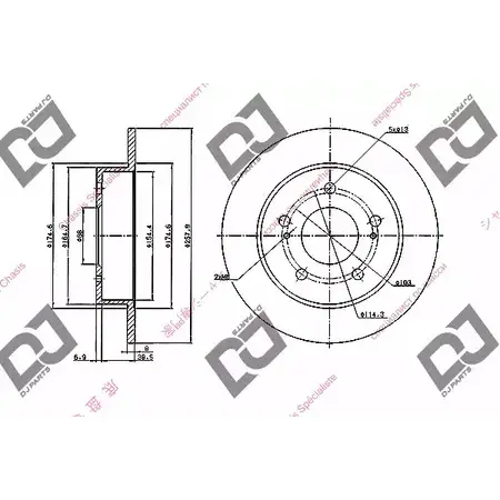 Тормозной диск DJ PARTS OU74QA 3434249 4 TKSJC BD1966 изображение 0