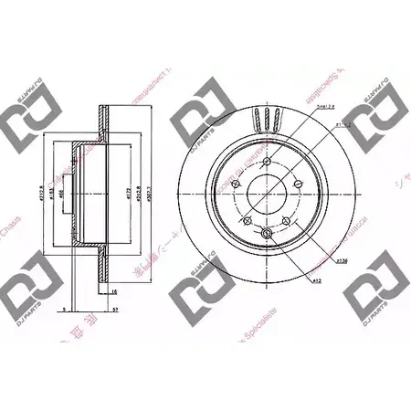 Тормозной диск DJ PARTS 3F1QL9 BD2013 JO 1KF 3434285 изображение 0