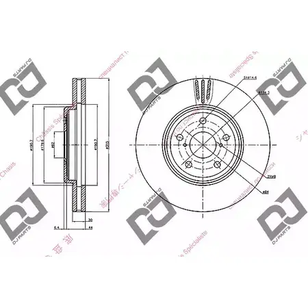 Тормозной диск DJ PARTS 3434298 SS263 BD2029 04 JRJPO изображение 0