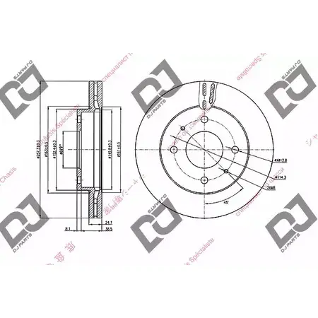 Тормозной диск DJ PARTS 3434319 5D9K B KLYSK BD2053 изображение 0