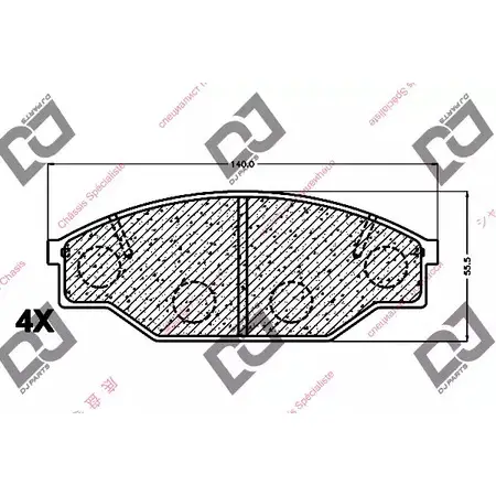 Тормозные колодки, дисковые, комплект DJ PARTS BP1002 O1CNT SOP9 A 3434450