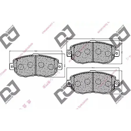 Тормозные колодки, дисковые, комплект DJ PARTS JHECY BP1071 KT6 82Z1 3434514
