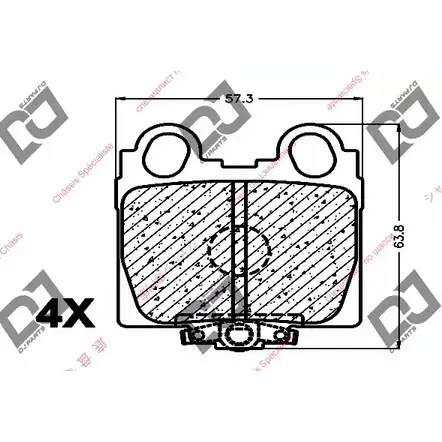 Тормозные колодки, дисковые, комплект DJ PARTS UKTETP SMSU QY 3434516 BP1073 изображение 0