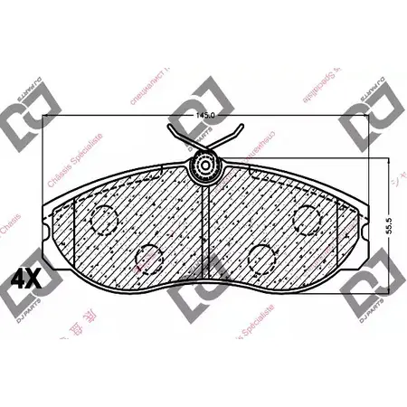 Тормозные колодки, дисковые, комплект DJ PARTS QUHPK BP1089 YZ ZF3 3434531 изображение 0