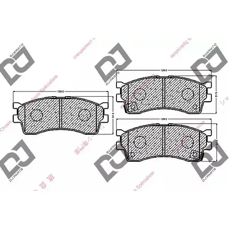 Тормозные колодки, дисковые, комплект DJ PARTS BP1108 6MJQ 3I 4T3Z2 3434549