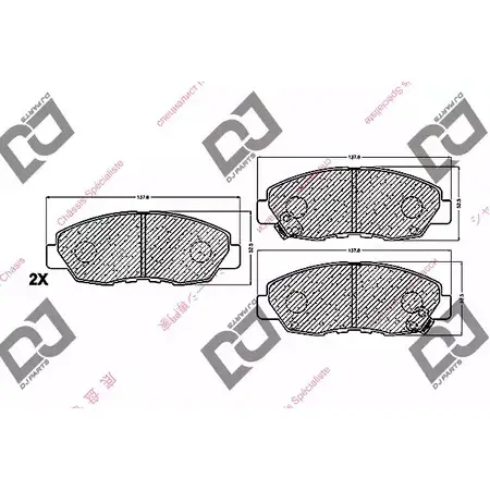 Тормозные колодки, дисковые, комплект DJ PARTS KA0IBRY E189 63 3434554 BP1114 изображение 0