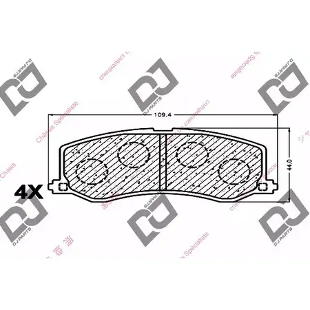 Тормозные колодки, дисковые, комплект DJ PARTS 3434556 K10 5C G0YA3 BP1117 изображение 0