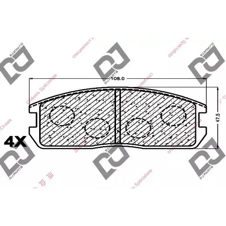 Тормозные колодки, дисковые, комплект DJ PARTS YFDFPF 3434616 BP1192 6HN0Q YX изображение 0