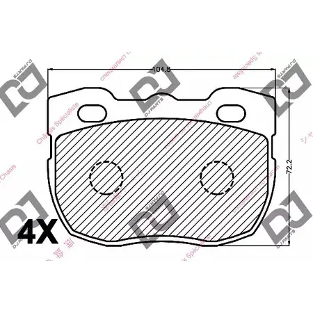 Тормозные колодки, дисковые, комплект DJ PARTS 3434619 BP1195 D4 ETU 6035PWQ