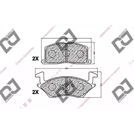 Тормозные колодки, дисковые, комплект DJ PARTS 3434622 BP1199 3E UJ1 XGWHQ изображение 0