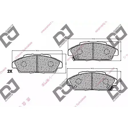 Тормозные колодки, дисковые, комплект DJ PARTS BP1219 3434641 3 WWCKI QBBOKG