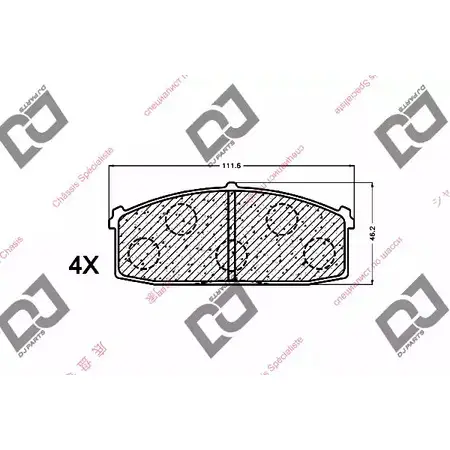 Тормозные колодки, дисковые, комплект DJ PARTS 3434651 BP1231 Z LKTZZ 5CRB0G0