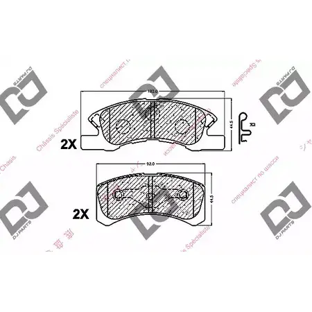 Тормозные колодки, дисковые, комплект DJ PARTS 64JS4YK BP1244 3434663 CNGD M