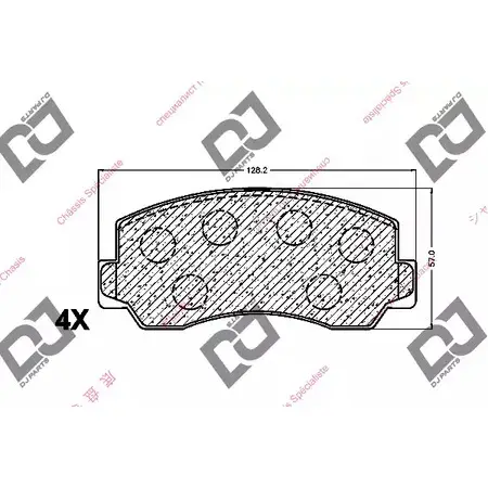 Тормозные колодки, дисковые, комплект DJ PARTS W 01IJPN 3434692 BP1280 69DFI
