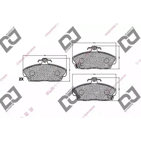 Тормозные колодки, дисковые, комплект DJ PARTS 3434720 BP1361 Q EZ4KL4 3JRT2 изображение 0