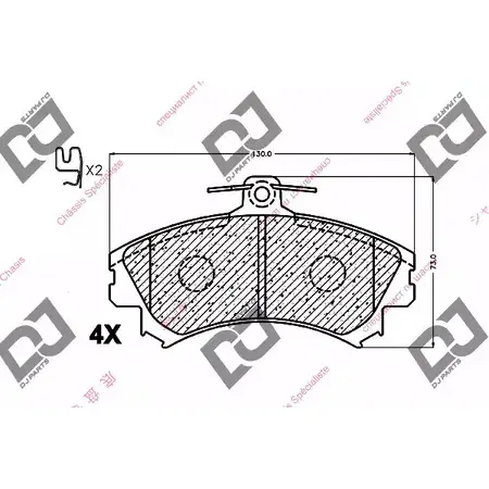 Тормозные колодки, дисковые, комплект DJ PARTS BP1365 UHGNN K 5EPTQ9U 3434724