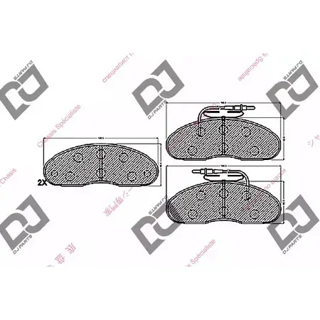 Тормозные колодки, дисковые, комплект DJ PARTS D5 DURQ BP1388 3434728 E4R1B изображение 0