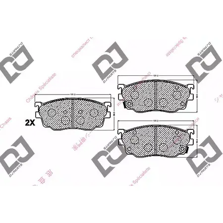 Тормозные колодки, дисковые, комплект DJ PARTS 8NVWB BP1415 3434747 DLDP G изображение 0