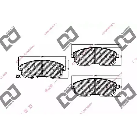 Тормозные колодки, дисковые, комплект DJ PARTS BP1475 Y QWL369 3434798 3MK5BN