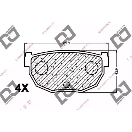 Тормозные колодки, дисковые, комплект DJ PARTS W6VOQ6 U1FC GFA 3434800 BP1477 изображение 0