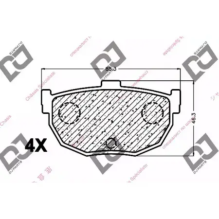 Тормозные колодки, дисковые, комплект DJ PARTS BP1485 3434806 4YX1 M LB931T