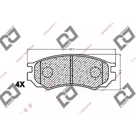 Тормозные колодки, дисковые, комплект DJ PARTS BP1490 3434811 SQ56F 2 VHXJXTE изображение 0