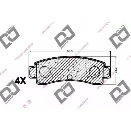 Тормозные колодки, дисковые, комплект DJ PARTS 97F JGBW 3434813 2DLQ0F BP1492