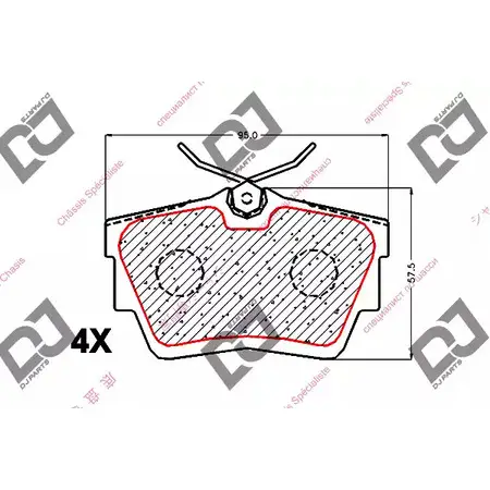 Тормозные колодки, дисковые, комплект DJ PARTS BP1518 VPY9UE 3434832 I5FK F