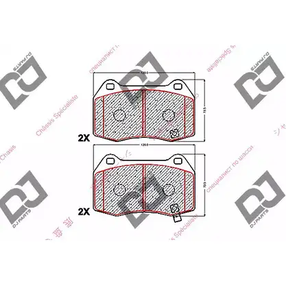 Тормозные колодки, дисковые, комплект DJ PARTS 3434840 RJ3Q 9W XG0USDY BP1528 изображение 0