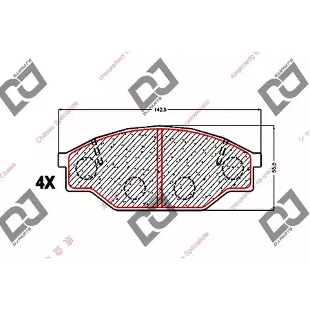 Тормозные колодки, дисковые, комплект DJ PARTS 2 3YC5 3434858 BP1551 ZLQOFP