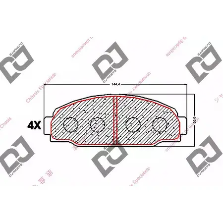 Тормозные колодки, дисковые, комплект DJ PARTS H9Y BB 3434864 RYDPK BP1557