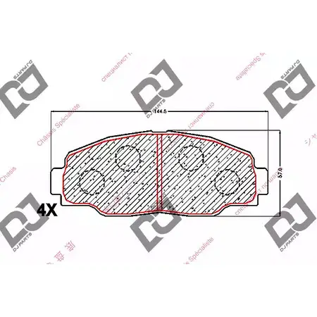 Тормозные колодки, дисковые, комплект DJ PARTS B8 DFD YXF91 3434873 BP1566