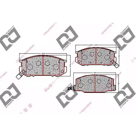 Тормозные колодки, дисковые, комплект DJ PARTS 3434886 ABCWQP BP1581 P XPTOQB