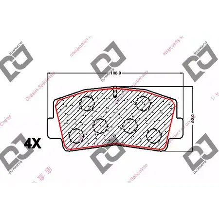 Тормозные колодки, дисковые, комплект DJ PARTS SKTPM6 3 R7UVK 3434950 BP1654 изображение 0
