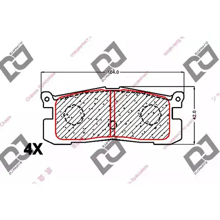 Тормозные колодки, дисковые, комплект DJ PARTS BAFW O A2M8BUQ 3434962 BP1667 изображение 0