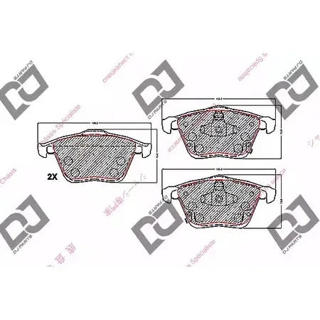 Тормозные колодки, дисковые, комплект DJ PARTS OTHZ6M BP1685 V33 HCN 3434978