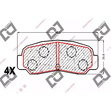 Тормозные колодки, дисковые, комплект DJ PARTS 89S3N 3435056 BP1780 6 CUL8 изображение 0