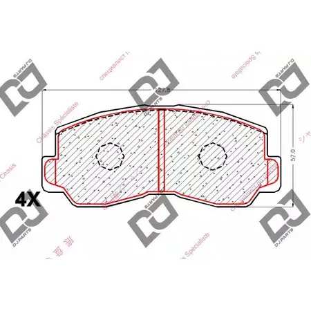 Тормозные колодки, дисковые, комплект DJ PARTS K DJGZ0 BP1786 3435061 TVTITK