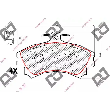 Тормозные колодки, дисковые, комплект DJ PARTS LR0VTZ BP1799 8 ULB4O 3435068