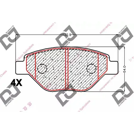 Тормозные колодки, дисковые, комплект DJ PARTS 872HKWE 3435162 BP1917 CVG 824I